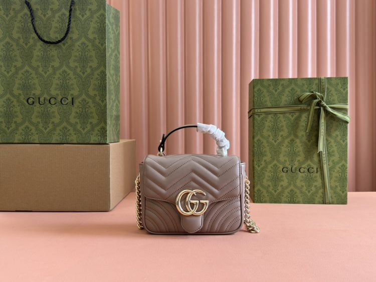 Gucci women's bag GG MARMONT MINI TOP HANDLE BAG [Official number: ‎811238 AAECK 6207]